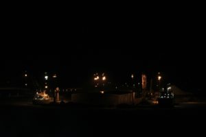 Hafen von Kemi beim Einlaufen morgens um 4 Uhr
